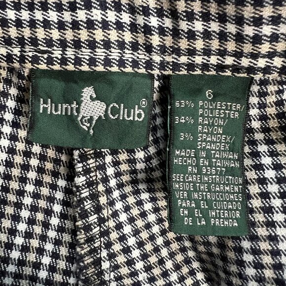 Vintage High Rise Houndstooth Slim Leg Trouser Pants Preppy Light Dark Academia - Picture 5 of 7